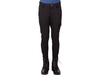 Bryczesy Swen QHP, z silikonowym wykończeniem, dziecięce, czarne