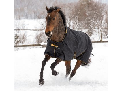 Derka padokowa Irish Bucas, 50 g, z wysokim kołnierzem, black with black/gold trim
