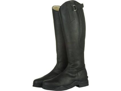 Oficerki jeździeckie County Arctic HKM, szersza łydka, zimowe, damskie, czarne