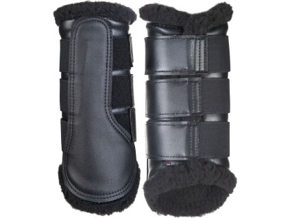 Ochraniacze Comfort HKM, z owczą skórą, para, black/black