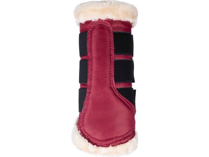 Ochraniacze na ścięgna Comfort HKM, ze skórą jagnięcą, para, wine red