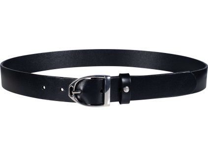 Skórzany pasek Beth HKM, black/silver (Długość 70 cm)