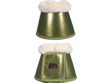 Kaloszki dzwonkowe Edinburgh HKM, z owczą skórą, para, pistachio