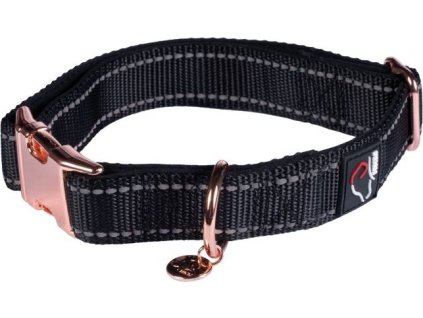 Obroża dla psa Anam Cara HKM, black/rosegold