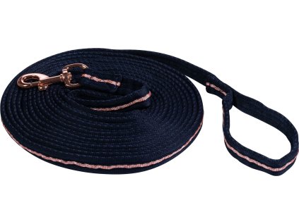 Lonża Rosegold Glamour Style HKM, 8 m, navy/rosegold