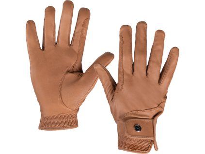 Rękawiczki Pro QHP, damskie, cognac (Rozmiar M)