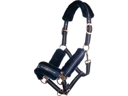 Kantar z futerkiem Rosegold HKM, navy/rose-gold