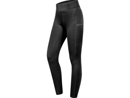 Legginsy jeździeckie Ella Glam ELT, z pełnym lejem, czarne