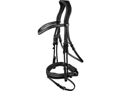 Ogłowie Snaffle S-Line Waldhausen, glamour, czarne