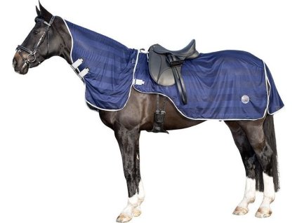 Derka jeździecka HKM, przeciw owadom, z ochraniaczem na szyję, navy