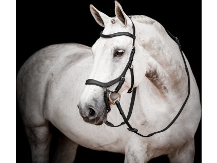 Ogłowie Rambo Micklem Competition 2, z wodzami, czarne