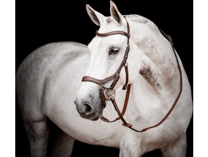 Ogłowie Micklem Competition 2 Rambo, ciemny havana