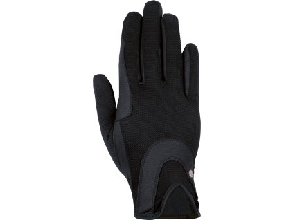 Rękawiczki jeździeckie Grip Mesh HKM, czarne
