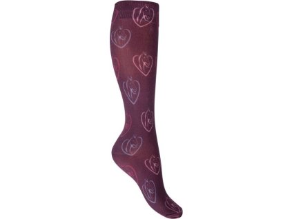Podkolanówki jeździeckie Amelie Horses HKM, dziecięce, wine red