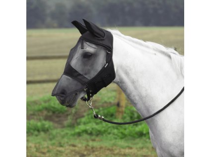 Maska przeciw owdom Fly Cover Pro BUSSE, z ochroną uszu i nozdrzy, czarna