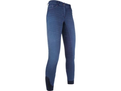 Bryczesy Summer Denim HKM, z pełnym lejem, jeans blue