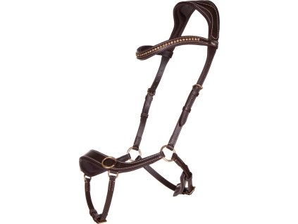 Ogłowie bezwędzidłowe Anatomical QHP, brązowe