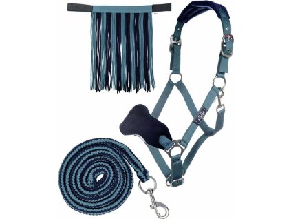 Kantar z uwiązem i frędzlami przeciw owadom HKM, petrol/navy