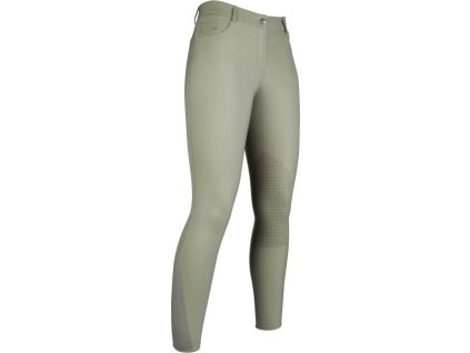 Bryczesy Sunshine HKM, z lejem kolanowym, grey green