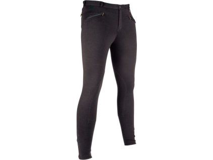 Bryczesy Basic HKM, z lejem kolanowym, męskie, czarne (Rozmiar 44)