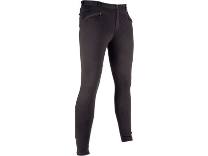 Bryczesy Basic HKM, z lejem kolanowym, męskie, czarne