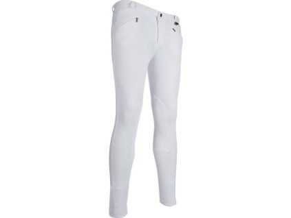 Bryczesy Basic HKM, z lejem kolanowym, męskie, białe (Rozmiar 44)