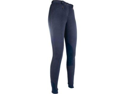 Bryczesy Penny Easy HKM, z lejem kolanowym, deep blue (Rozmiar 128)
