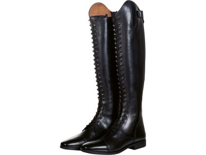 Oficerki jeździeckie Elegant Lace HKM, standardowa łydka, damskie, czarne