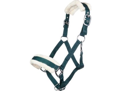 Kantar ze sztucznym futrem jagnięcym Stocklot HKM, deep green