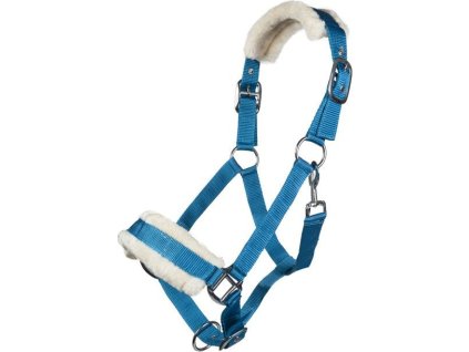 Kantar z jagnięcą skórą Stocklot HKM, turquoise