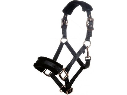 Kantar ze skórą owczą Rosegold Glamour Style HKM, black/rose-gold