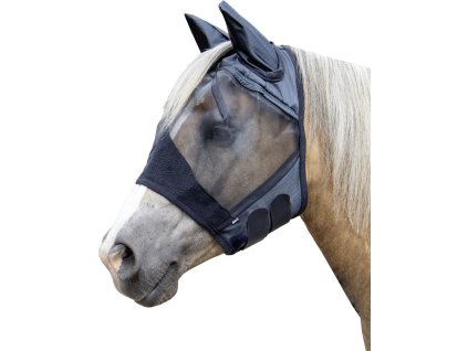 Maska na muchy High Professional HKM, z ochroną uszu, czarna