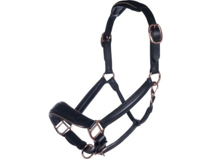 Kantar skórzany Rosegold HKM, czarny