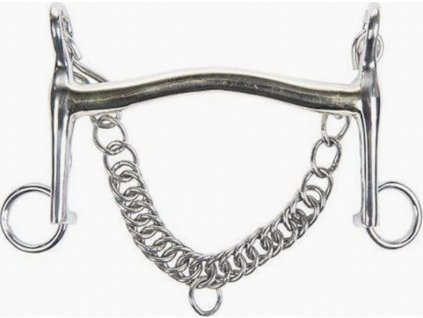 Wędzidło z wąsami niełamane Baby HKM, 16 mm, argentan