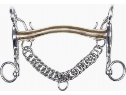 Wędzidło z wąsami niełamane Baby HKM, 16 mm, argentan