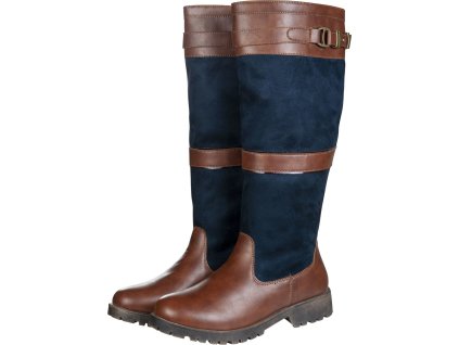 Buty Meghan HKM, zimowe, damskie, granatowo-brązowe