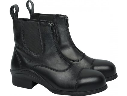 Skórzane sztyblety Genoa Equipage, damskie, czarne