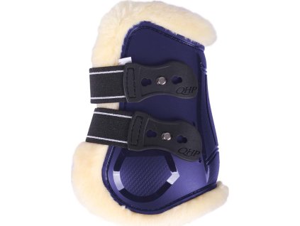 Ochraniacze na tylne nogi z owczą skórą Ontario QHP, para, navy