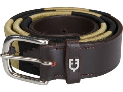 Pasek Polo S Skórzany Equestro, brown/beige/black