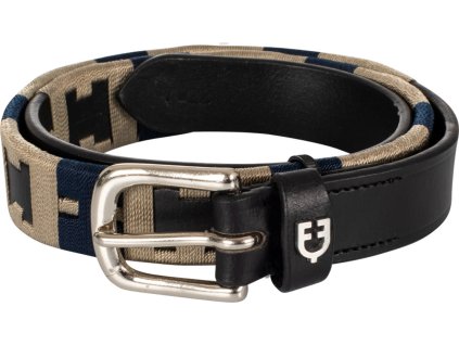 Pasek skórzany Polo H Equestro, czarny