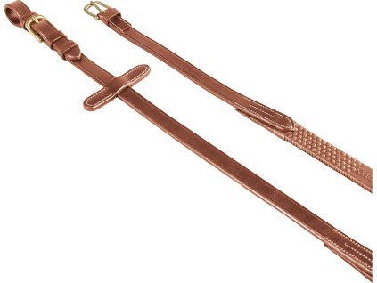 Wodze Kris Brass Equestro, różne długości, cognac