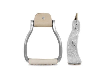 Strzemiona westernowe Tooled Pool's, para, silver