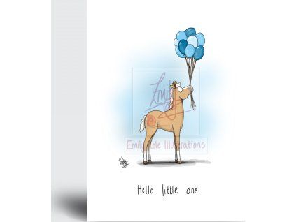 Kartka "Hello Little One" autorstwa Emily Cole, blue