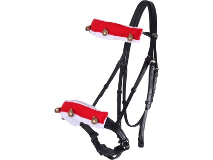 Ozdoba do ogłowia Dzwonki świąteczne QHP, red