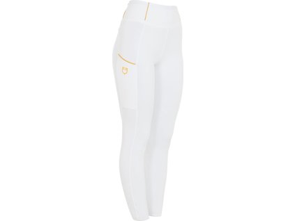 Legginsy jeździeckie letnie Equestro, z lejem, damskie, białe