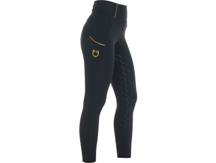 Legginsy jeździeckie Summer Equestro, z pełnym lejem, damskie, czarne