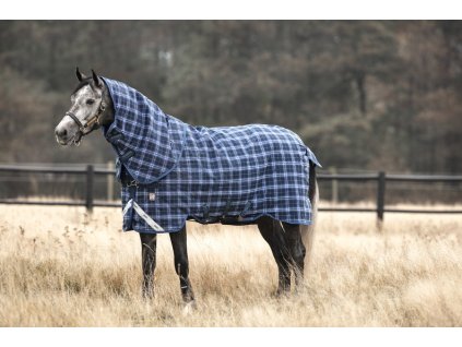 Derka padokowa Rhino Plus Vari Layer®, z kapturem, 450 g, navy check/indigo