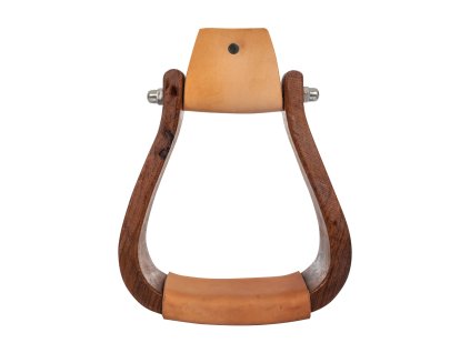Drewniane strzemiona westernowe Pool's, szerokie, brązowe