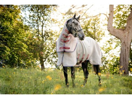 Derka przeciw owadom Rambo Protector, z kapturem, oatmeal/cherry, peach & blue