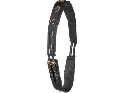 Pas do lonżowania Rosé Waldhausen, z futrem owczym, czarny